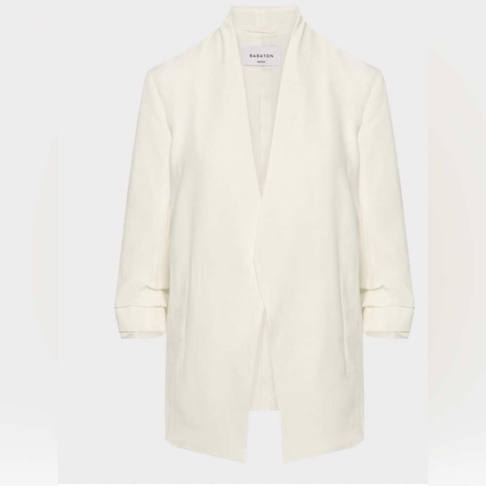 Babaton White Linen Blazer Jacket - Aritzia - Picture 3 of 4